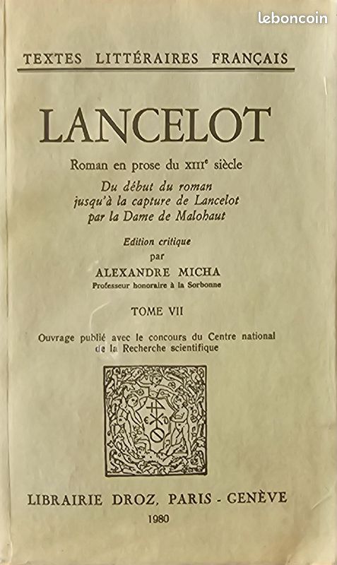 Lancelot librairie Droz (image 1)