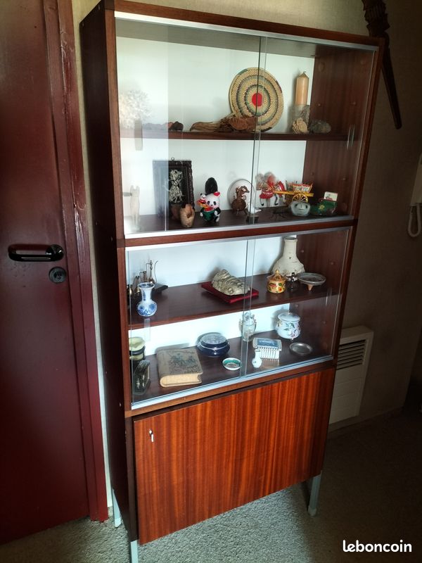 Meuble vitrine vintage années 60 (image 1)