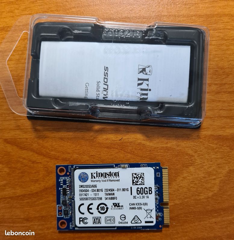 SSD Kingston 60Go MSATA (SMS200S3/60G) – Occasion, état Fonctionnel