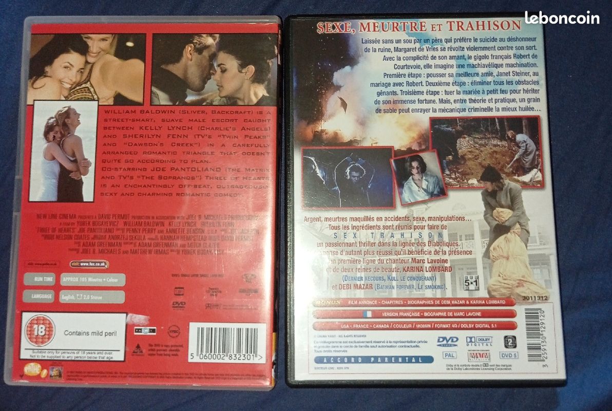 2 DVD au choix Sex trahison , three of hearts - DVD - Films