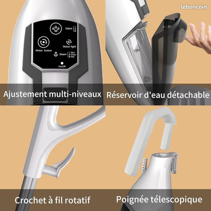 inovia Cleanova – Balai serpillière Rotatif avec Technologie essorage intégré Tête Rotative Plat à 360° Convient à Tous Les sols: carrelage, parquet, stratifié (1P