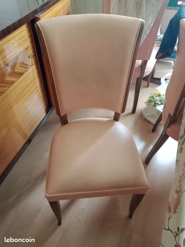 Lot de 6 chaises en bois massif vintage 70's (image 3)