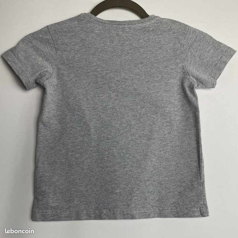 T-shirt Basique Garçon Gris Coton - Taille 9 Ans, Col Rond, Manches Courtes - Marque NEXT, Occasion En Très Bon état