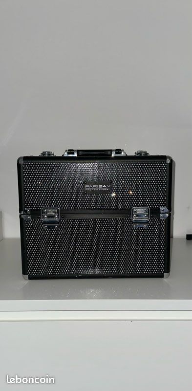 Malette maquillage PARISAX neuve argentée strass et noir (image 1)