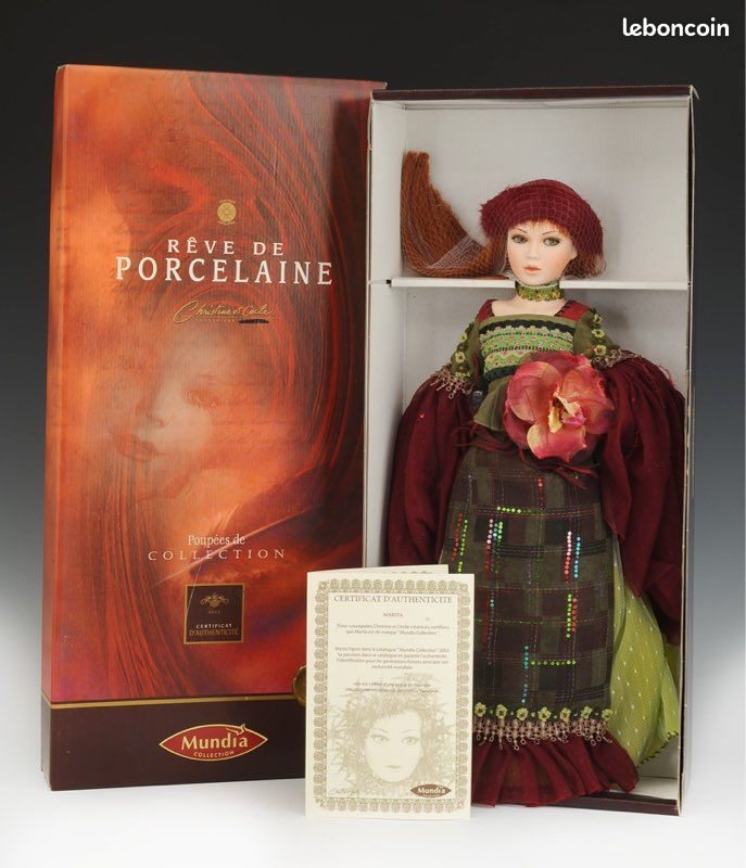 Grande Poupée De Collection En Porcelaine 58 Cm - Artiste, Excellent état
