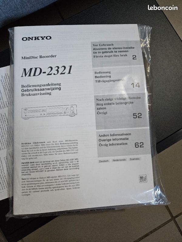 Enregistreur minidisc.
MD-2321.
Onkyo.
Neuf, mais carton hs (image 6)