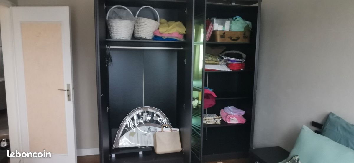 Ensemble chambre armoire lit commode table de chevet (image 11)