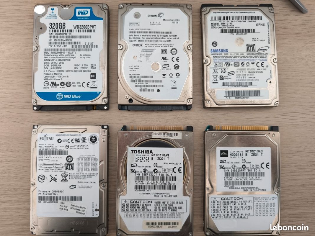 Lot disques durs 2.5 SATA – 160 à 400Go – testés OK - Accessoires informatique