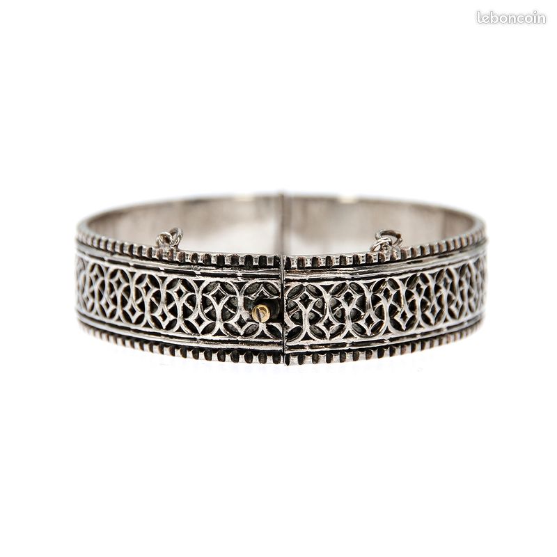 Bracelet jonc Touareg en Argent Motif Croix d'Agadez | Vintage Années 1970 à 1990 (image 6)