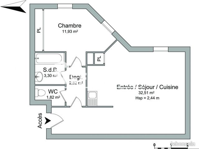 Appartement a louer agen - 2 pièce(s) - 52 m2 - Surfyn