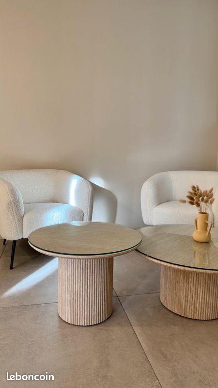 Tables basses effet travertin (image 2)