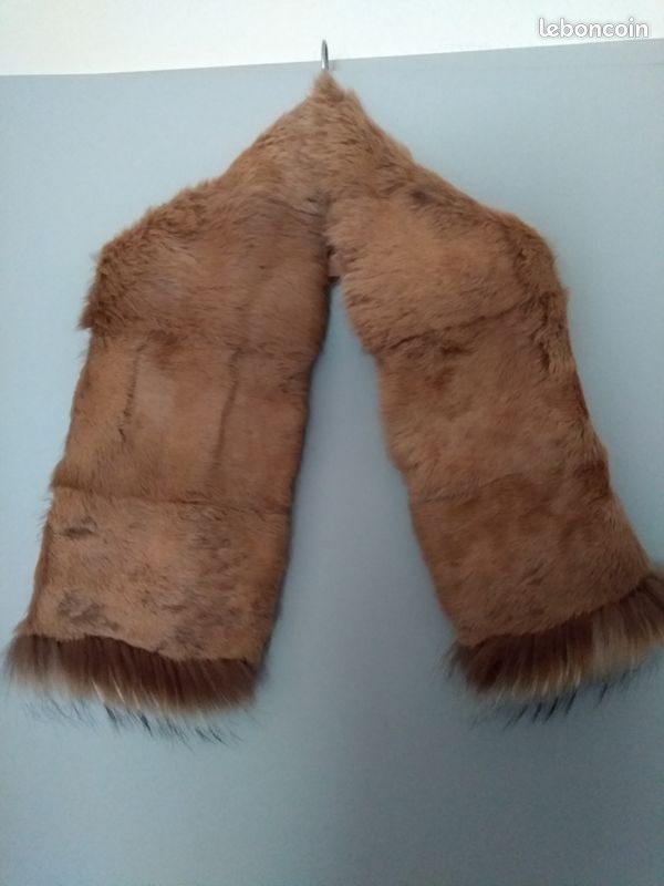 Écharpe étole fourrure véritable lapin raton (image 3)