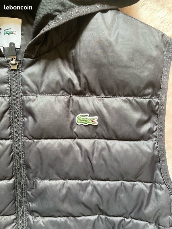 Doudoune sans manches à capuche Lacoste Noir Taille M/L