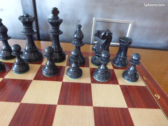 Jeu d'échecs Phidias HGP en buis, motif Staunton, ASPTT des années 1960 (image 8)