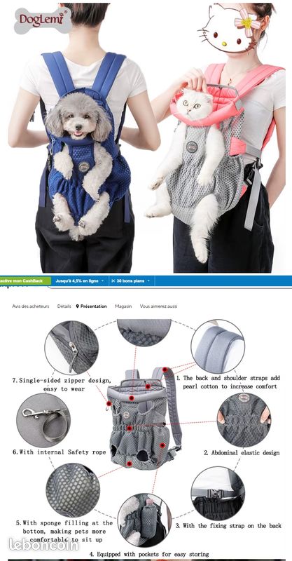 Sac à Dos et VENTRAL Transport Confort Résistant Respirant KAKI