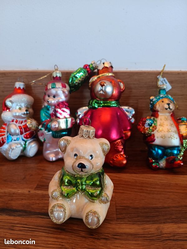 Lot De Boules De Noël Anciennes En Verre - Déco Vintage
