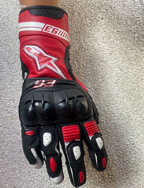 Gants moto Alpinestars MM93 Marquez taille XL, cuir longue manche, neuf (image 1)