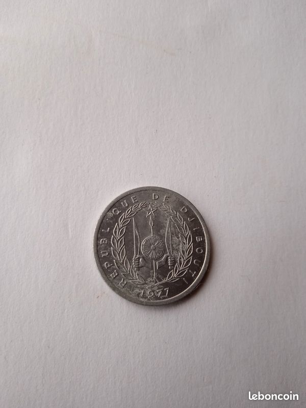 Pièce de 1 franc Djibouti 1977 (image 2)