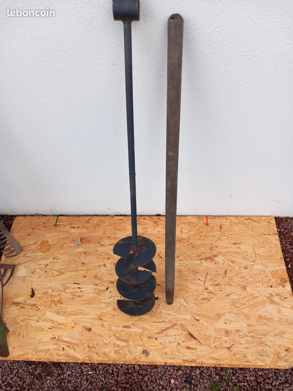 Bêche et tarière manuelle 100 mm avec rallonge mèche outils garage atelier bricolage