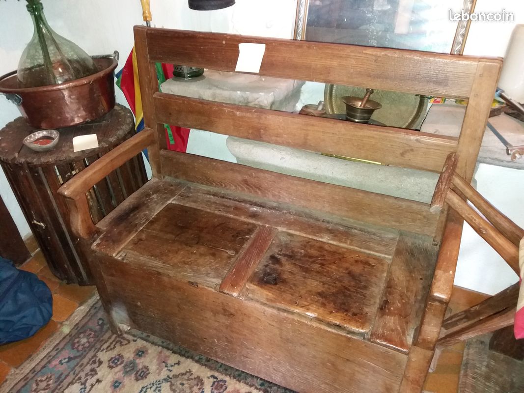 Banc De Cantou En Chêne Massif - Restauré - Finition Huilée