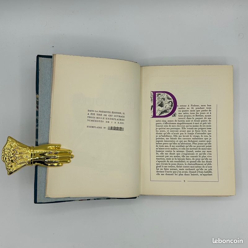 CASANONA – Les amours, EO, ex num. 1322/3000, 1949, reliure demi-maroquin bleu nuit (image 6)