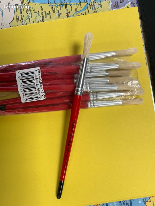 Lot De 10 Pinceaux Tri*Star - Série 308 N°20 - Soie De Porc - Loisirs Créatifs