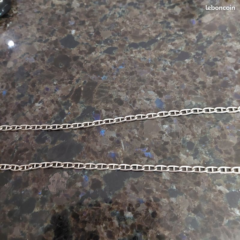 Ancienne Chaîne En Argent Massif 925 - Bijou Vintage Sans Marque