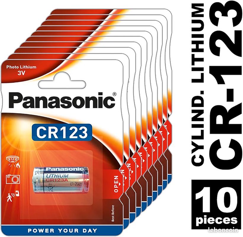 Panasonic CR 123 A Pile au lithium ( 3 V , paquet de 10 ) (image 2)