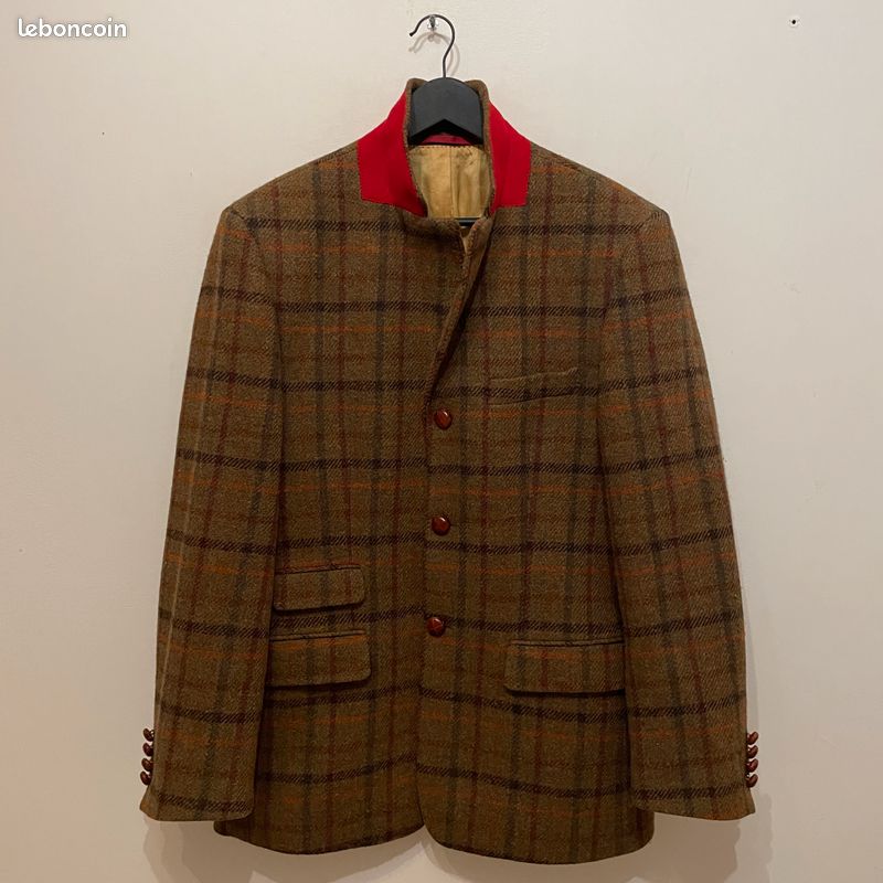 Sublime Veste en Harris Tweed vintage à carreaux Tartan - Pure laine tissée main - Taille 50 (image 7)