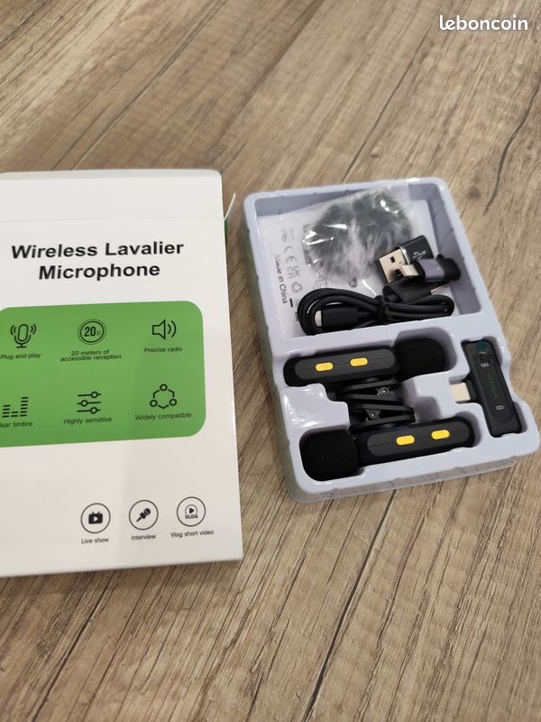 Mini Microphone à Condensateur pour iPhone, Android et PC, Micro Cravate Sans Fil Plug & Play avec Réduction du Bruit, Indicateur de Batterie et Bonnette Anti-Vent, pour YouTube, TikTok(gris foncé) (image 6)