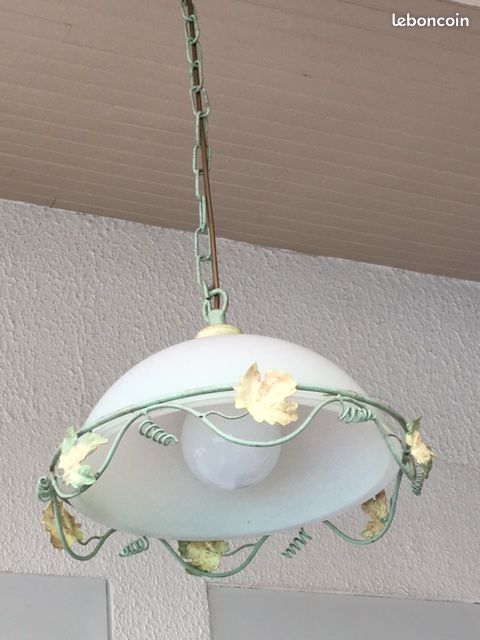 Lustre verre chrome et metal (image 1)