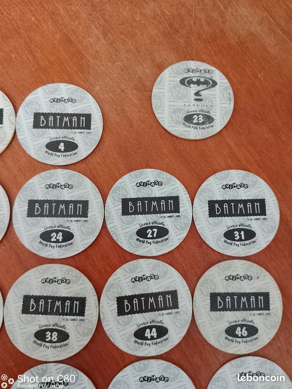 Pog BATMAN 24 DC COMICS 1995 Pogs Kini Kinis Slammers Caps Tazos