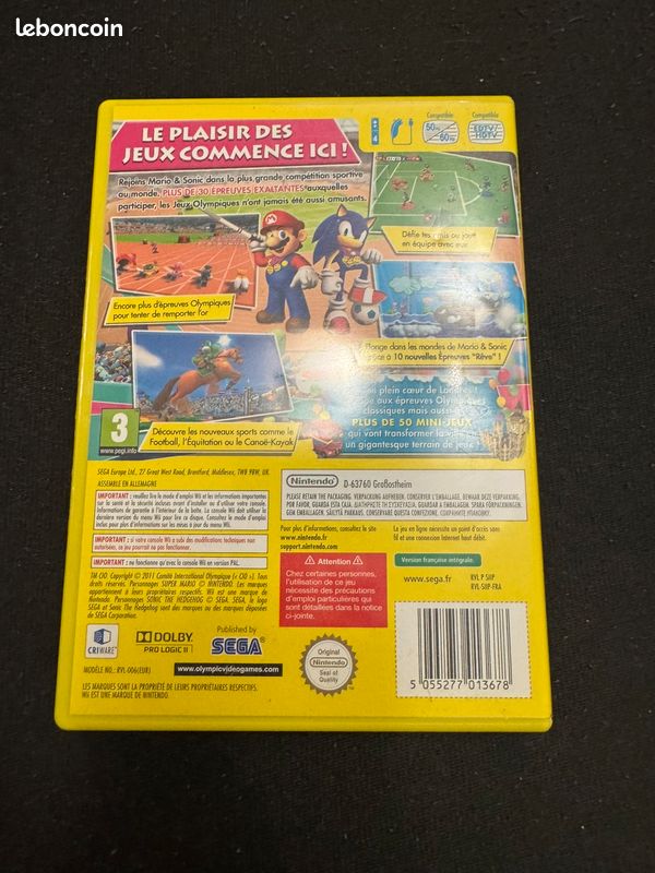 Jeu Wii Mario & Sonic Aux Jeux Olympiques De Londres 2013 - Version Loose Sans Boîte