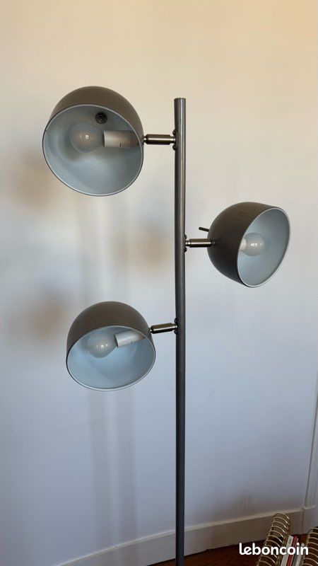 Lampadaire gris argent, 3 lumières (image 4)