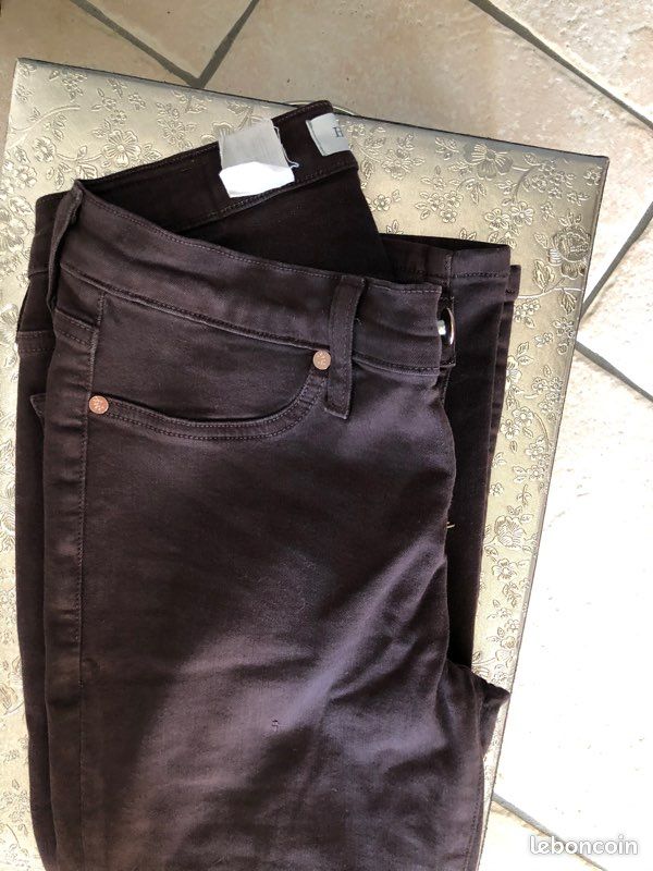 Pantalon marron super skinny 36 Henry et Belle (image 2)