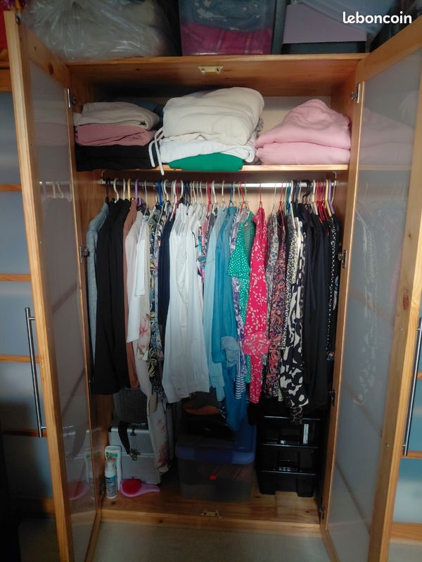 Armoire chambre pin et vitres (image 3)