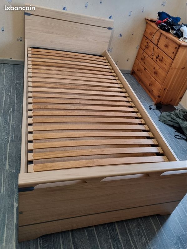 Lit 90x190 + sommier (image 1)