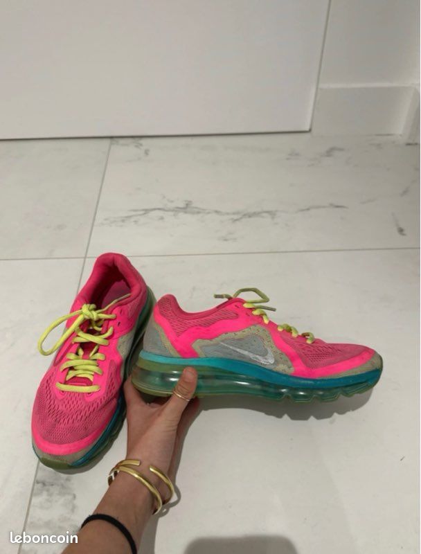 Basket Nike Air Max 2014 rose néon jade Chaussures