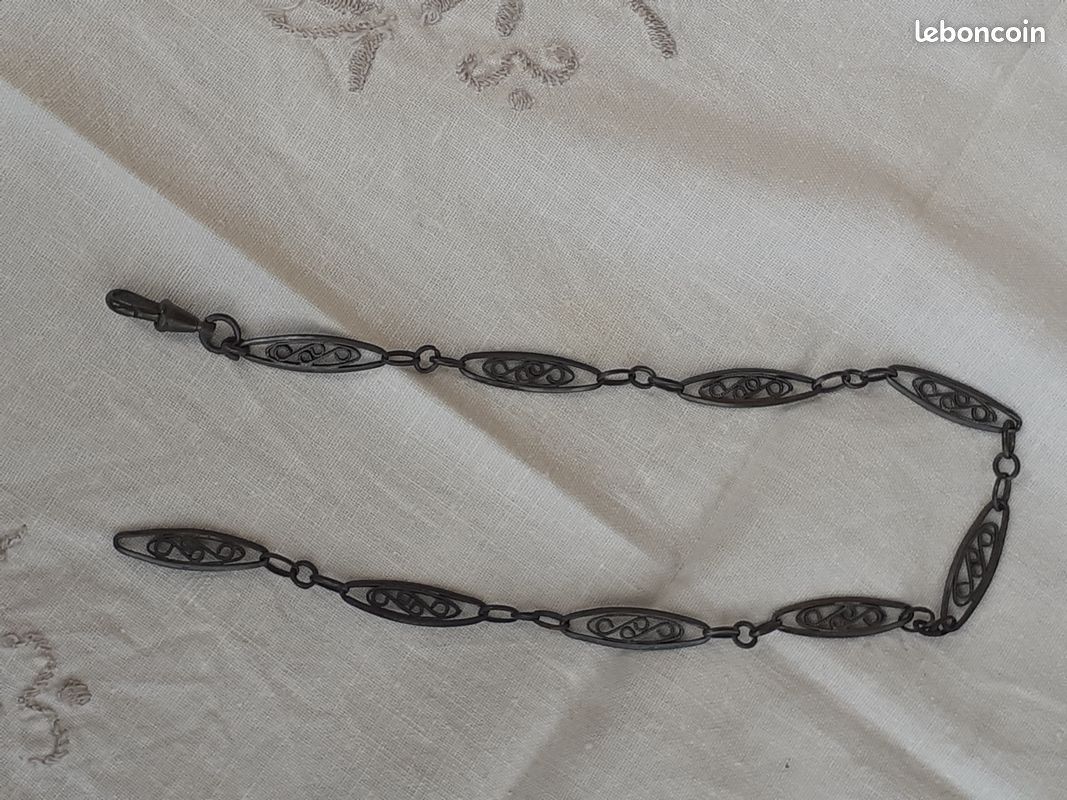 Ancienne chaîne giletière métal pour montre à gousset Collection