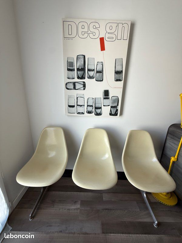Banc tandem Eames design 3 places Herman Miller (image 1)