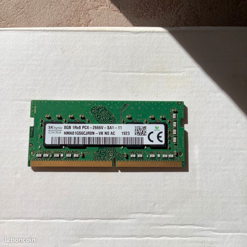 Barrette RAM 8 Go DDR4 SK Hynix PC4-2666V – SO-DIMM Pour PC Portable – Occasion