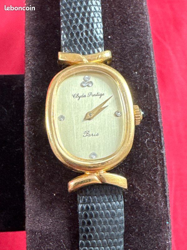 Montre Clyda Prestige Paris mécanique qui fonctionne plaqué or