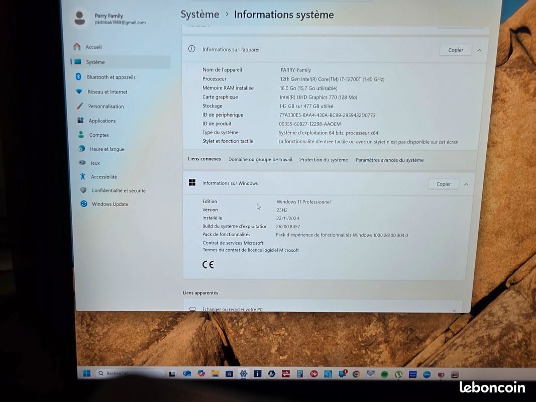 Lenevo Thinkcentre M80q Gen3 I7 12gen Pro DDR5 16 go Tout Neuf Prix Intéressé (image 5)