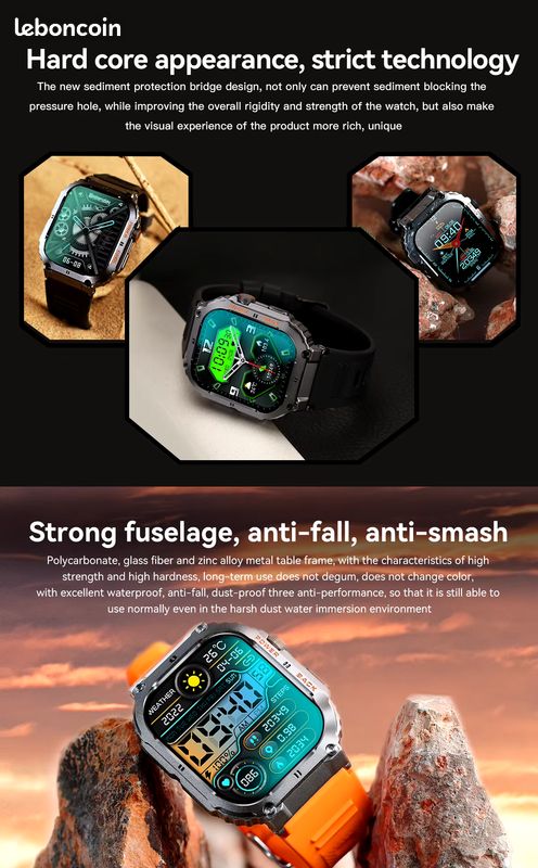 LIGE-Montre intelligente smart watch Black de fitness