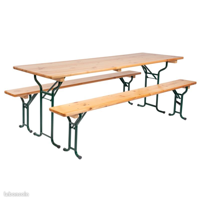 Table brasserie + 2 bancs (image 1)