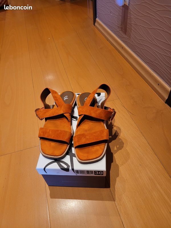 Sandales femme cuir orange Taille 39 Galerie Lafayette Chaussures