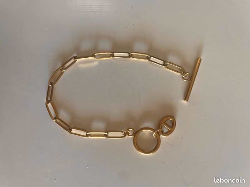 Bracelet fermoir OT et petite maille marine (image 2)