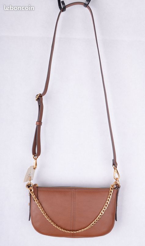 Sac Bandoulière FOSSIL SELLE Cuir Marron RUMI - Petit Modèle, Neuf Avec étiquettes