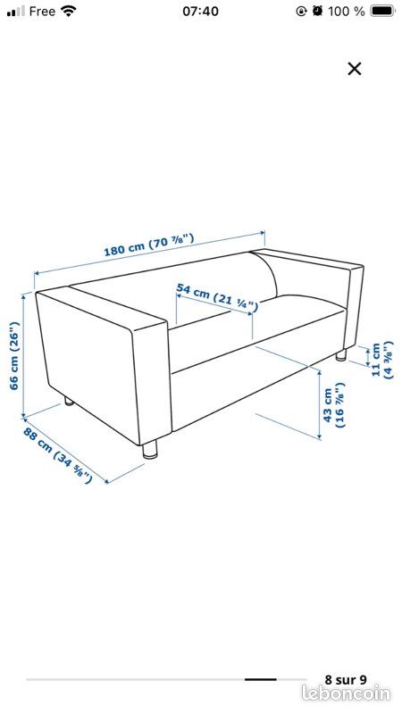 Canapé IKEA klippan gris (image 4)