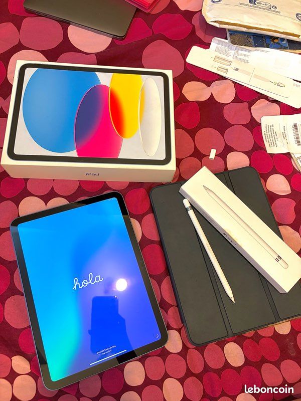 IPad 10 (64 Go) Bleu + Apple Pencil 1ère gén + Coque (image 1)